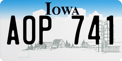 IA license plate AOP741