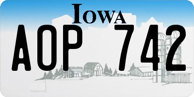 IA license plate AOP742