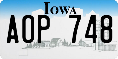 IA license plate AOP748