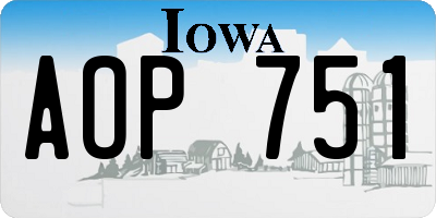 IA license plate AOP751
