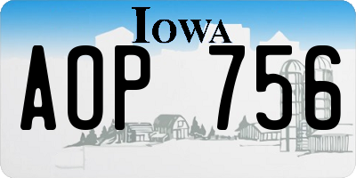 IA license plate AOP756