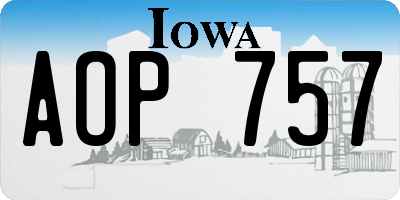 IA license plate AOP757