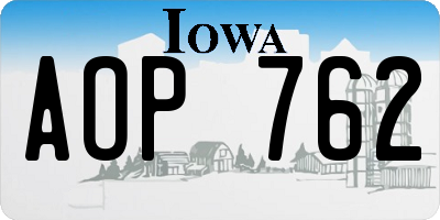 IA license plate AOP762