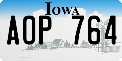 IA license plate AOP764