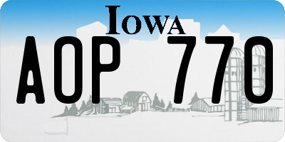 IA license plate AOP770
