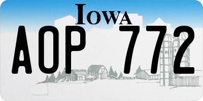 IA license plate AOP772