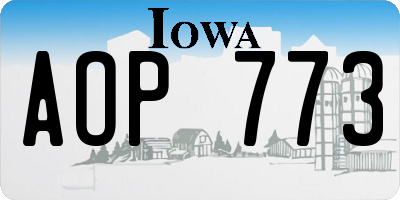 IA license plate AOP773