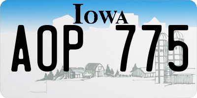 IA license plate AOP775