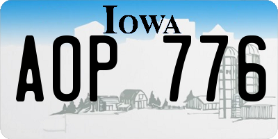 IA license plate AOP776
