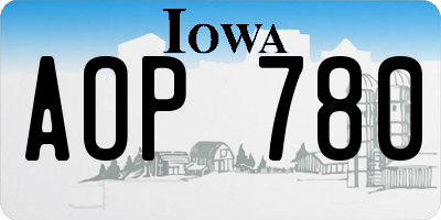 IA license plate AOP780