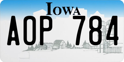 IA license plate AOP784