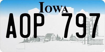 IA license plate AOP797