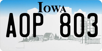 IA license plate AOP803