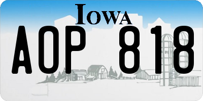 IA license plate AOP818