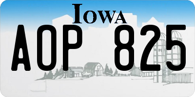 IA license plate AOP825