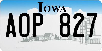 IA license plate AOP827