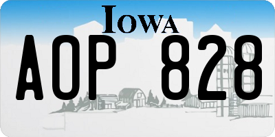 IA license plate AOP828