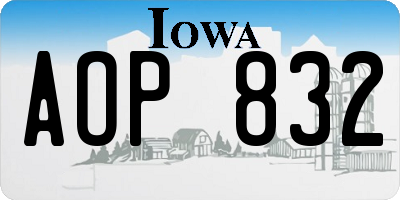 IA license plate AOP832