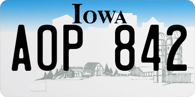 IA license plate AOP842