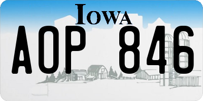 IA license plate AOP846