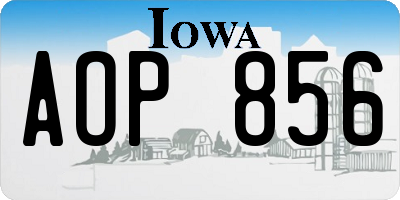IA license plate AOP856