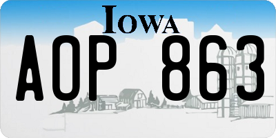 IA license plate AOP863