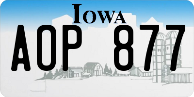 IA license plate AOP877