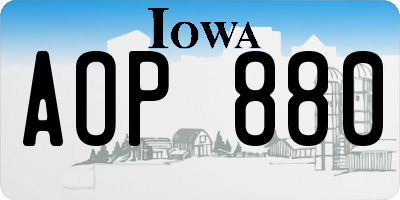 IA license plate AOP880