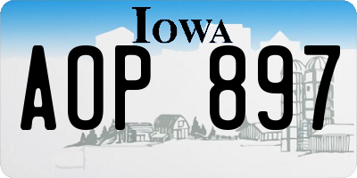 IA license plate AOP897