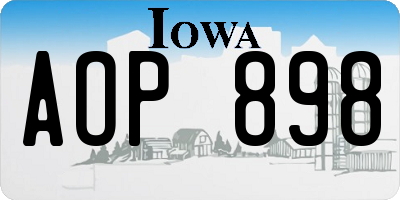 IA license plate AOP898