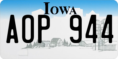 IA license plate AOP944
