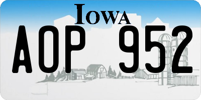 IA license plate AOP952