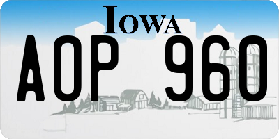 IA license plate AOP960