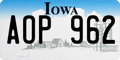 IA license plate AOP962