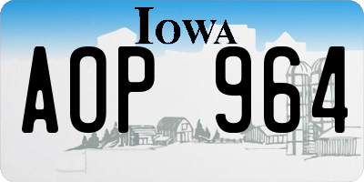 IA license plate AOP964