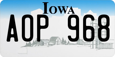 IA license plate AOP968