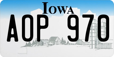 IA license plate AOP970