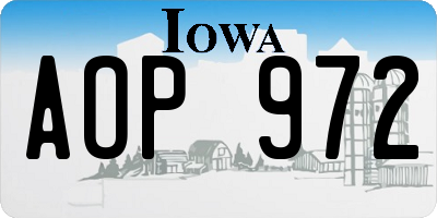 IA license plate AOP972