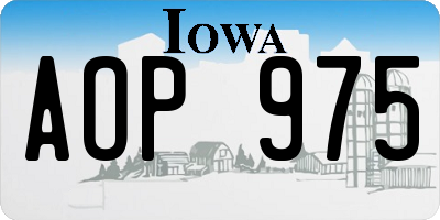 IA license plate AOP975