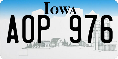 IA license plate AOP976