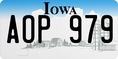 IA license plate AOP979