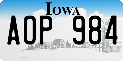 IA license plate AOP984
