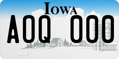 IA license plate AOQ000