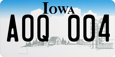 IA license plate AOQ004