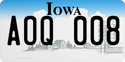 IA license plate AOQ008