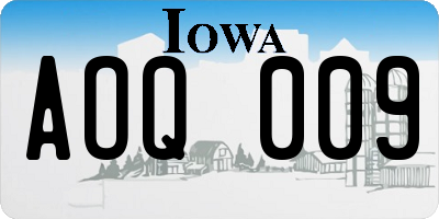 IA license plate AOQ009