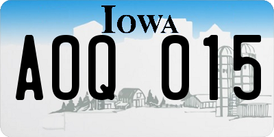 IA license plate AOQ015