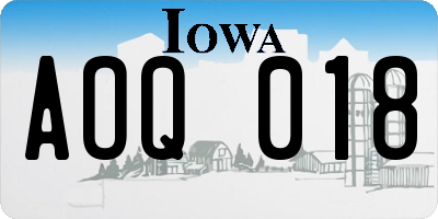 IA license plate AOQ018