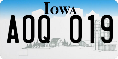 IA license plate AOQ019