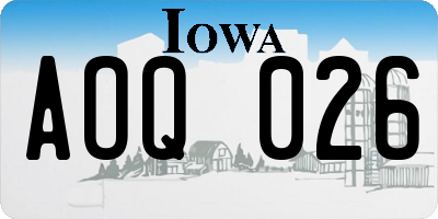 IA license plate AOQ026